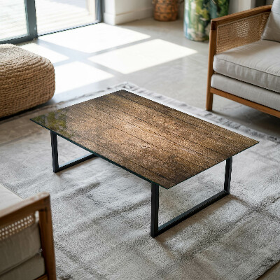 Rectangular glass to coffee table Ecological wood structure