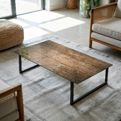 Rectangular glass to coffee table Ecological wood structure