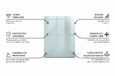 Rectangular glass for a table top transparent