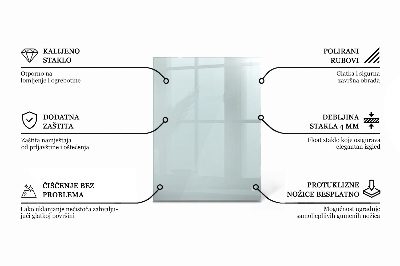 Rectangular glass for a table top transparent