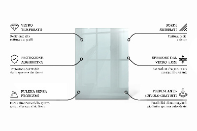 Rectangular glass for a table top transparent