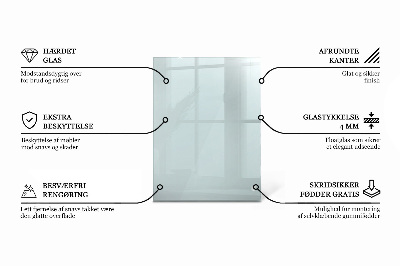 Rectangular glass for a table top transparent