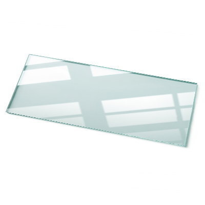 Rectangular glass for a table top transparent