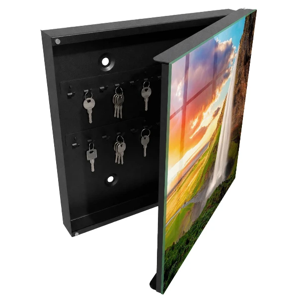 Wall mounted key box with stunning landscape design