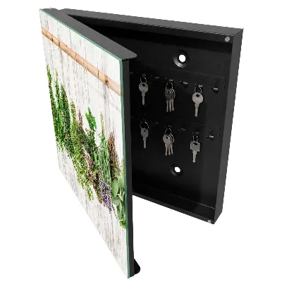Wall mounted key box Dried herbs