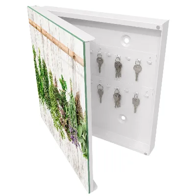 Wall mounted key box Dried herbs