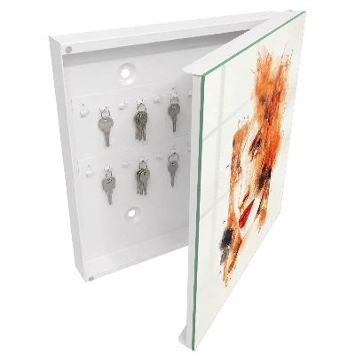 Wall mounted key box Feminine watercolor