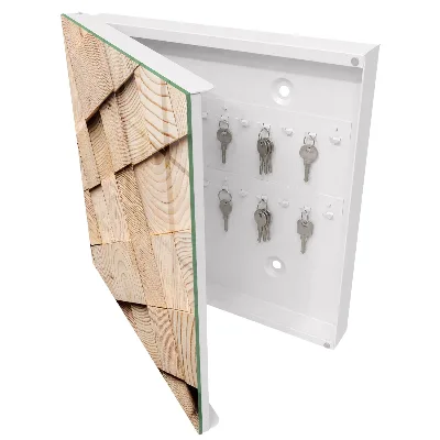 Wall-mounted key box wood texture finish