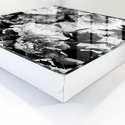Key box for wall Black and white flowers