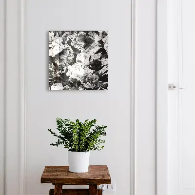 Key box for wall Black and white flowers