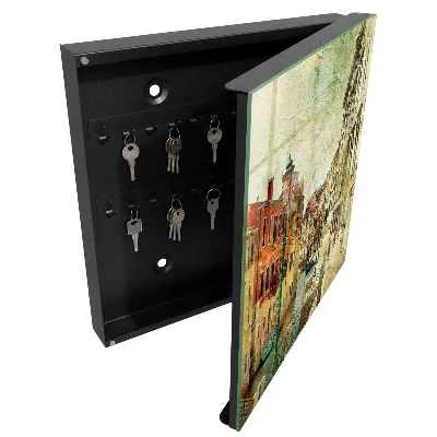 Wall mounted key box Colorful city