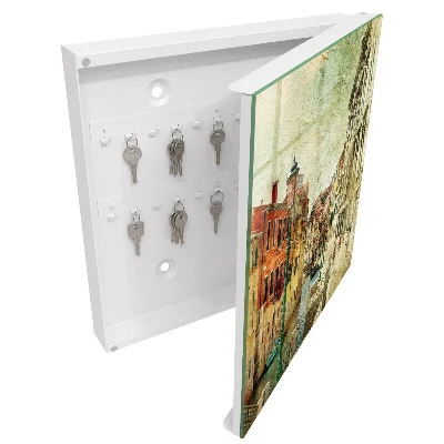 Wall mounted key box Colorful city