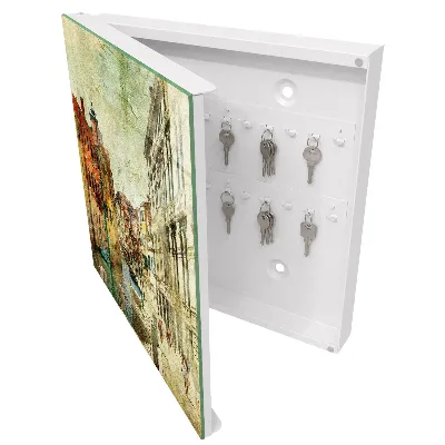 Wall mounted key box Colorful city