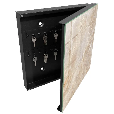 Key box for wall Beige marble