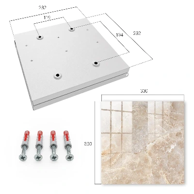 Wall-mounted key box beige marble finish
