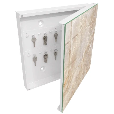 Key box for wall Beige marble