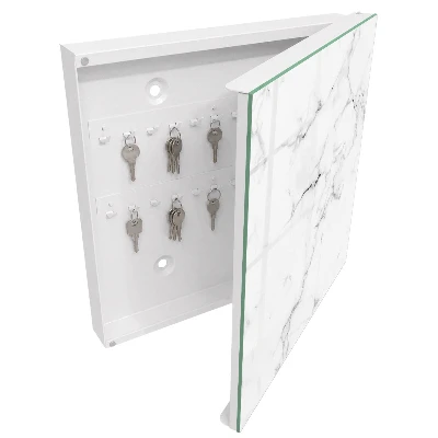 Wall mounted key box with marbled pattern