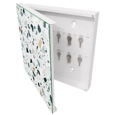 Wall mounted key box Colorful pebbles