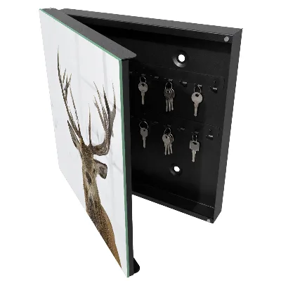 Wall mounted key box Winter deer