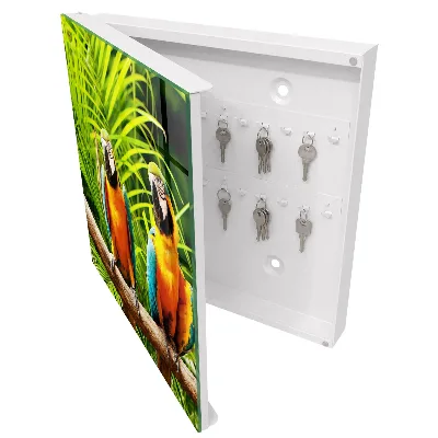 Key box for wall Tropical birds