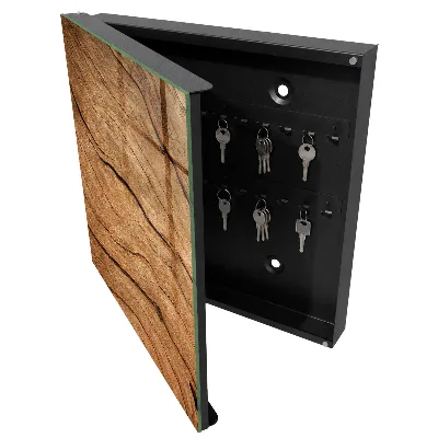Wall mounted key box Wood texture