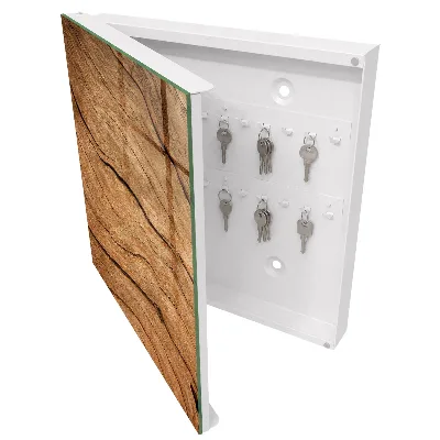 Wall mounted key box Wood texture