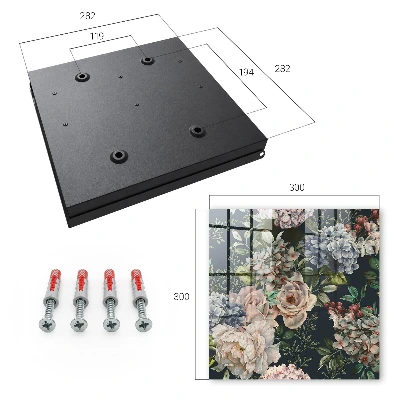 Key box for wall Floral pattern