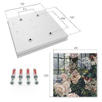Key box for wall Floral pattern