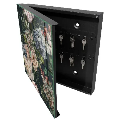 Key box for wall Floral pattern