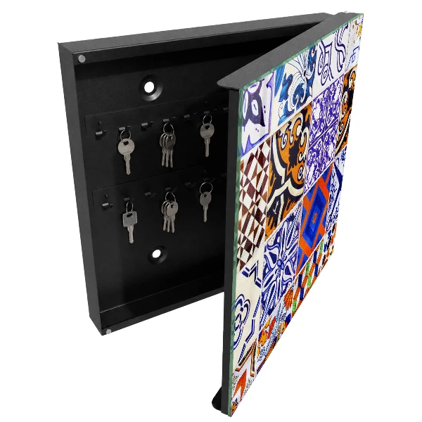 Wall mounted key box Colorful tiles