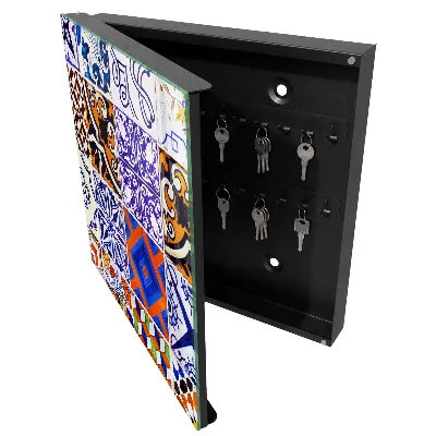 Wall mounted key box Colorful tiles