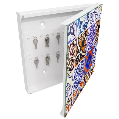 Wall mounted key box Colorful tiles