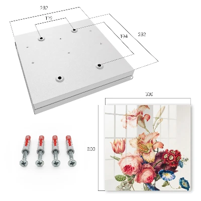 Key box for wall Colorful flowers