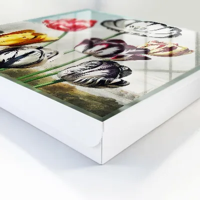 Wall mounted key box Retro tulips