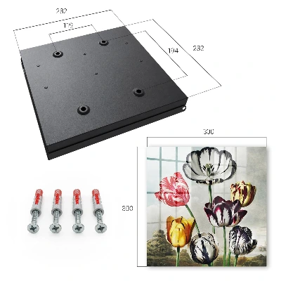 Wall mounted key box Retro tulips