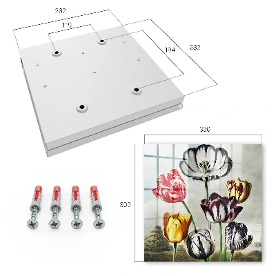 Wall mounted key box Retro tulips