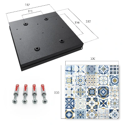 Key box for wall Colorful tiles