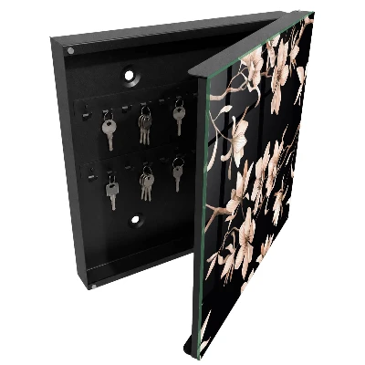 Wall mounted key box Cream flowers