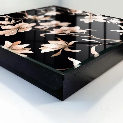 Wall mounted key box Cream flowers