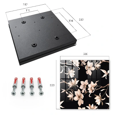 Wall mounted key box Cream flowers