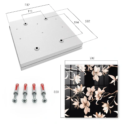 Wall mounted key box Cream flowers