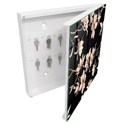 Wall mounted key box Cream flowers