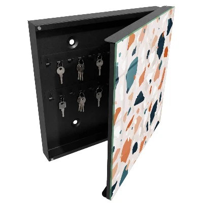 Key cabinet with a colorful chaotic design