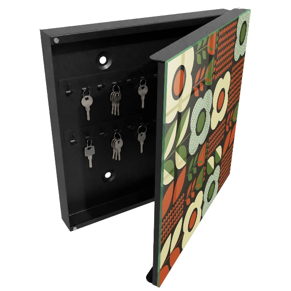Wall mounted key box Cheerful flowers