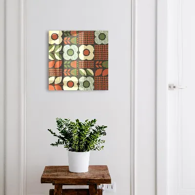 Wall mounted key box cheerful flowers design