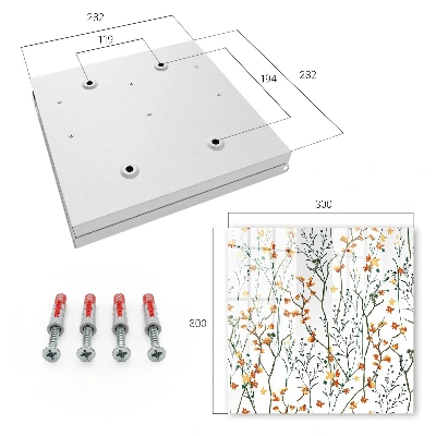 Key box for wall Floral pattern