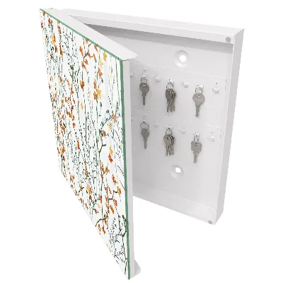 Key box for wall Floral pattern