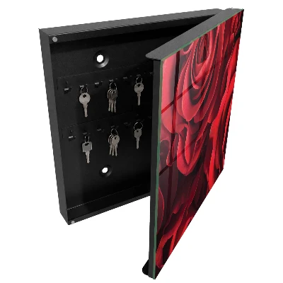 Wall mounted key box Red roses