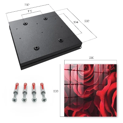 Wall mounted key box Red roses
