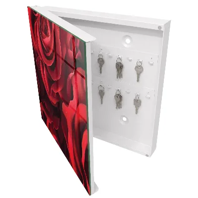 Wall mounted key box Red roses